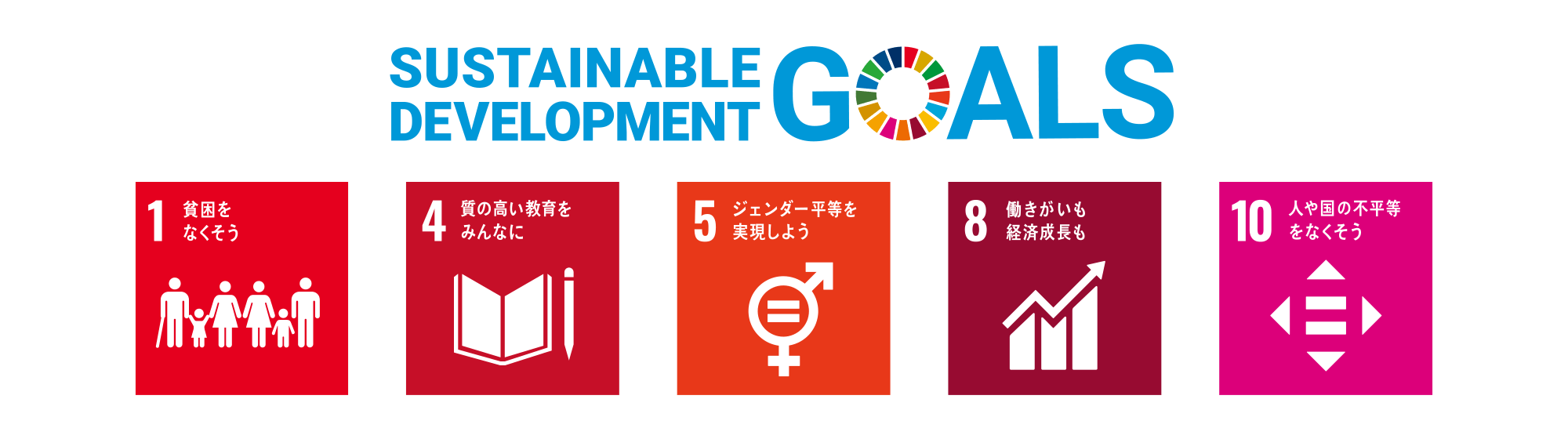 SDGsで取り組まれている17の大きな目標のうち、下記の５項目に連動したプロジェクト